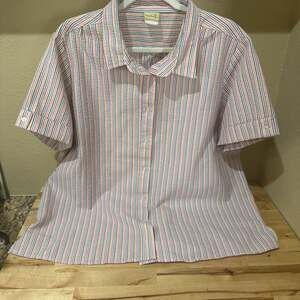 Boca Bay Seersucker Striped Button-Down Shirt XXL